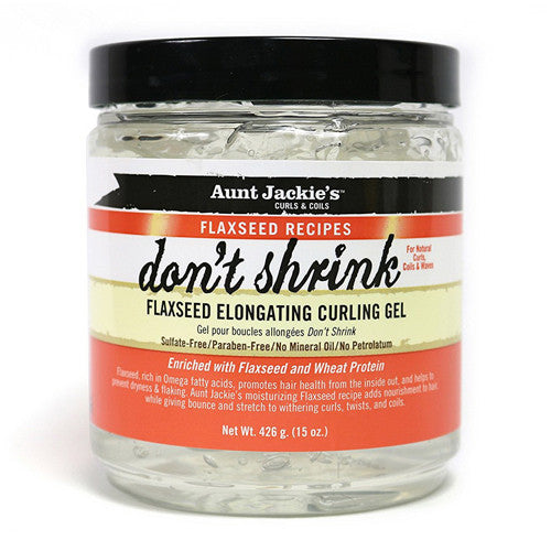 Aunt Jackies Dont Shrink Flaxseed Elongating Curling Hair Gel, 15 Oz